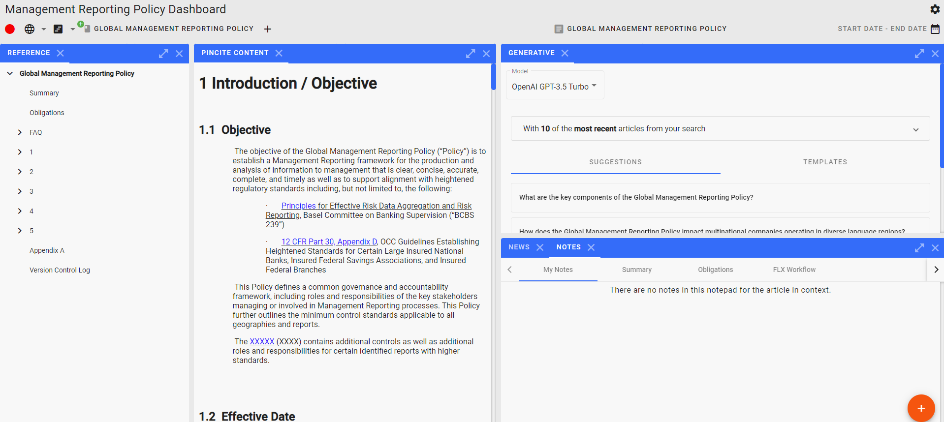 Global Management Reporting Policy