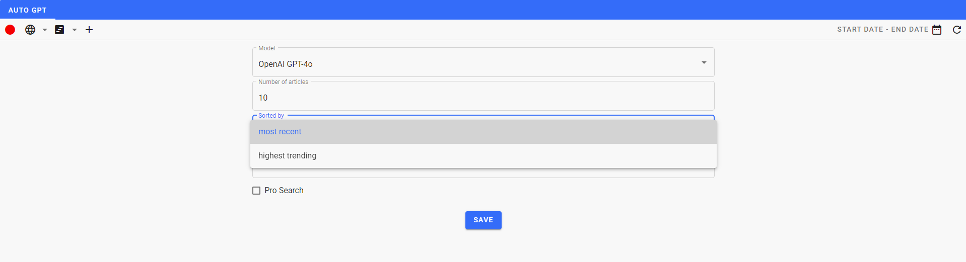 AI Explainer Configuration - Sort