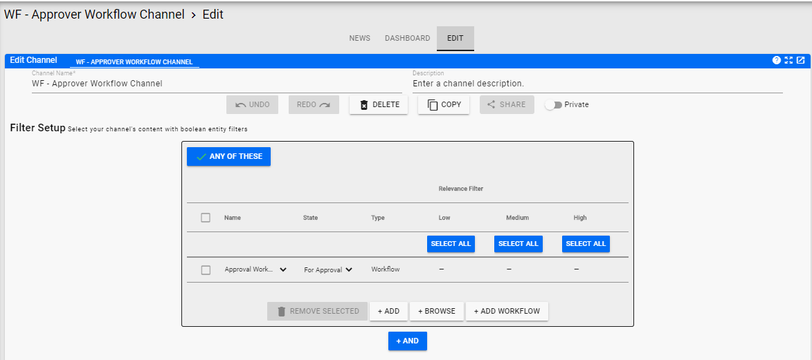 Workflow Approver Channel Definition