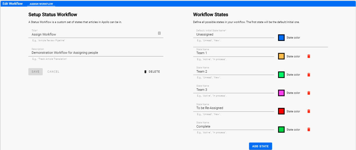 Assign Work Workflow