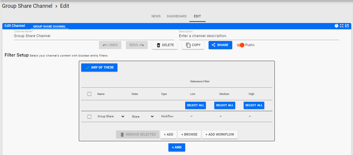 Group Share Channel Definition